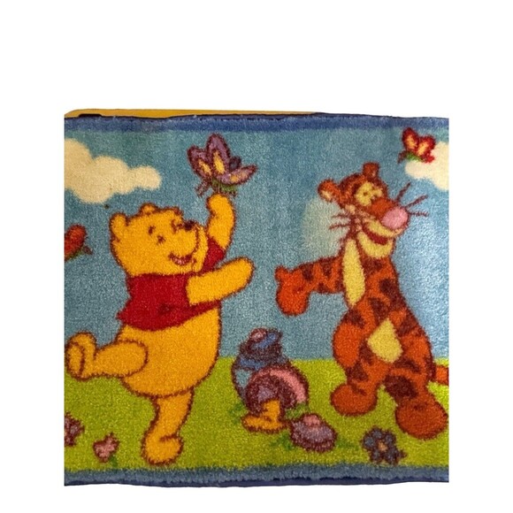 Vintage Winnie The Pooh And Tiger Butterflies Rug 29''x19” RARE - Picture 4 of 13